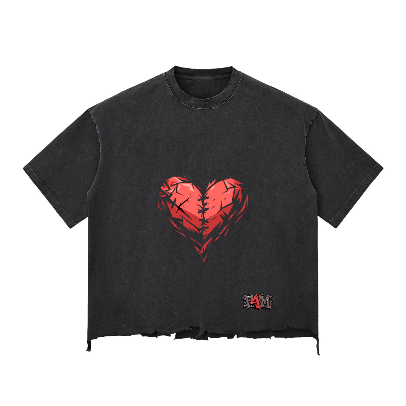 Snow Wash Raw-Hem Boxy T-shirt