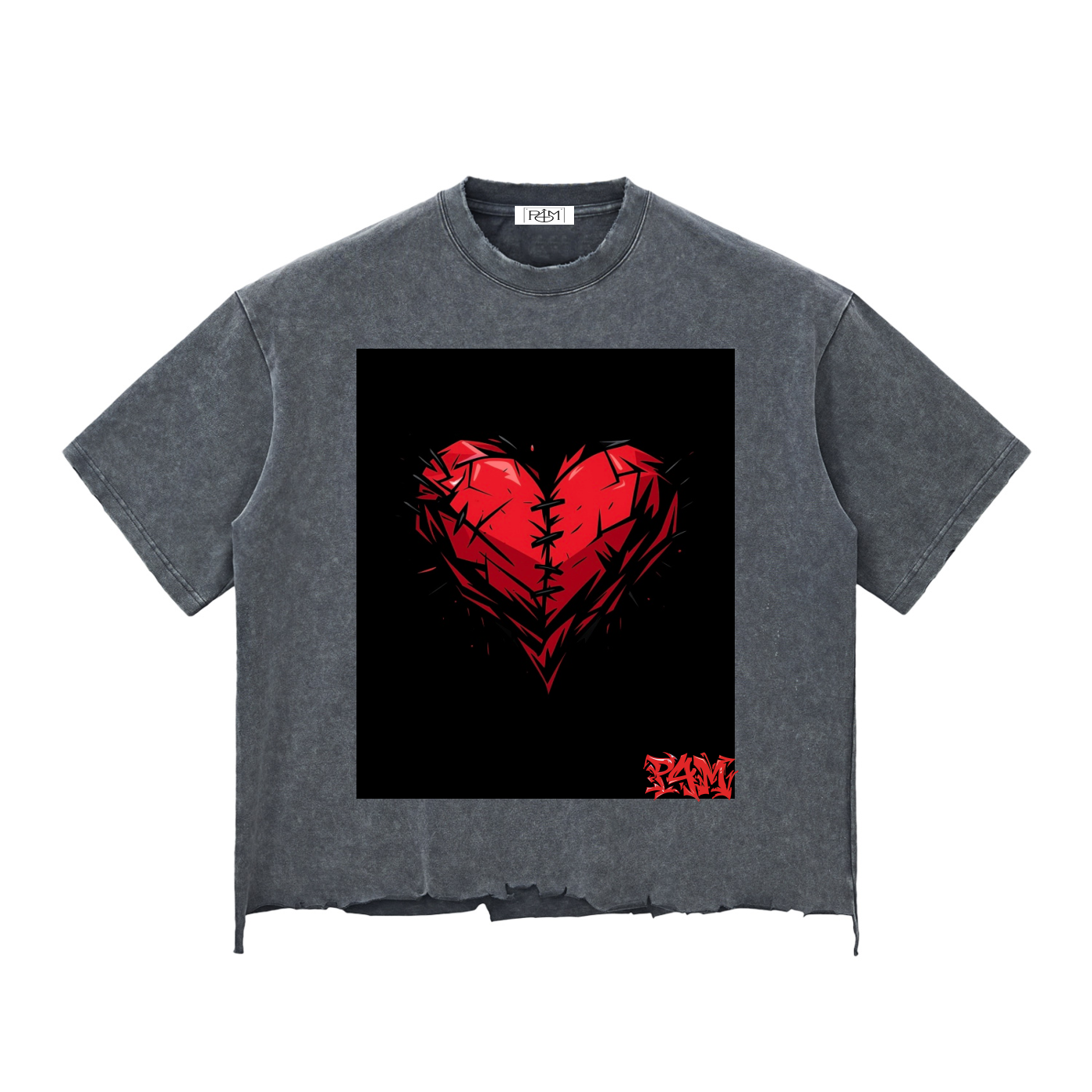 Snow Wash Raw-Hem Boxy T-shirt