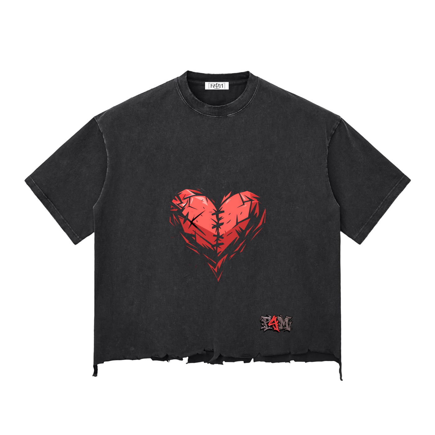 Snow Wash Raw-Hem Boxy T-shirt