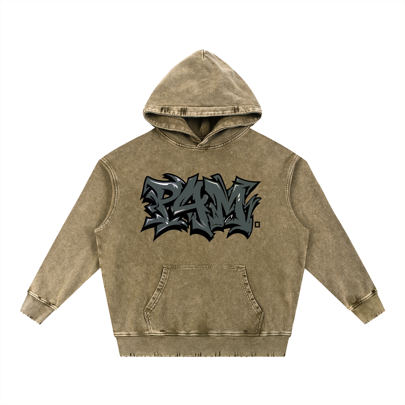 Snow Wash Hand-Frayed Heavyweight  Hoodie