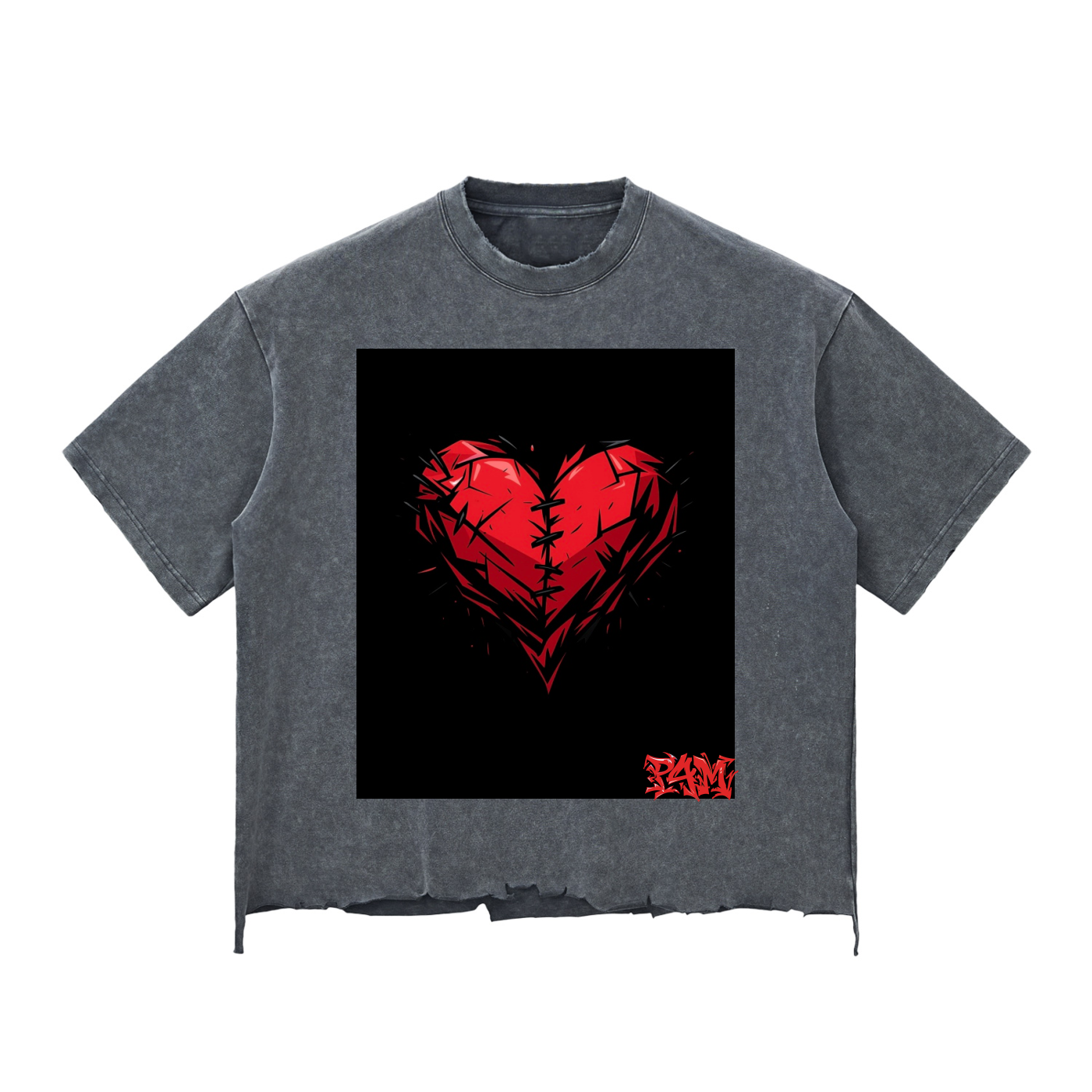 Snow Wash Raw-Hem Boxy T-shirt