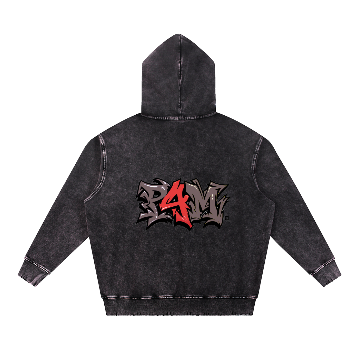 Snow Wash Hand-Frayed Heavyweight  Hoodie