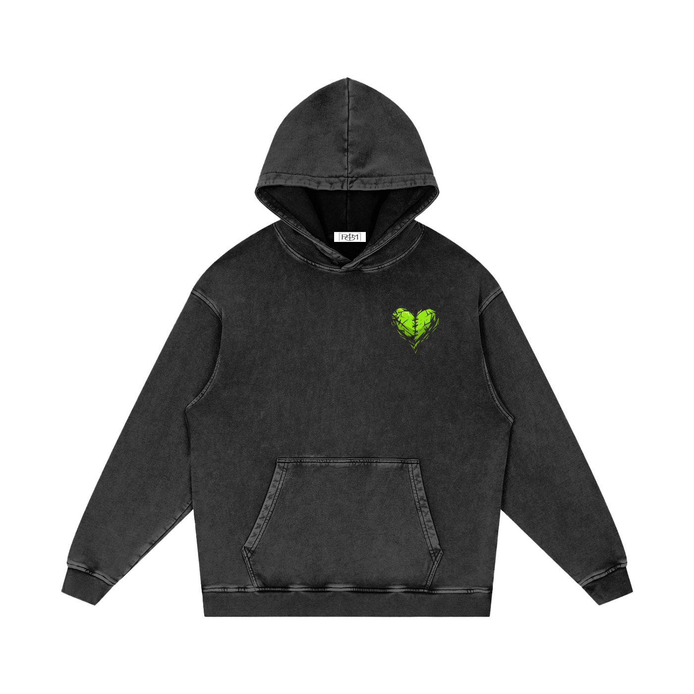 Snow Washed Loose Cotton Hoodie