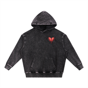 Snow Wash Hand-Frayed Heavyweight  Hoodie